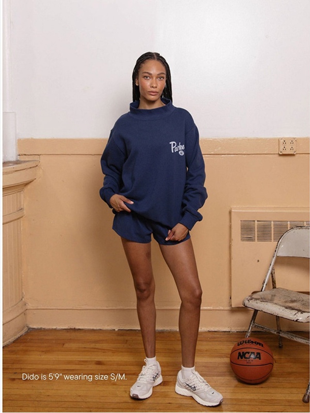 Parker Navy Crewneck Pullover Sweatshirt